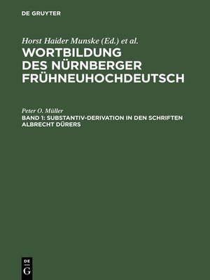 cover image of Substantiv-Derivation in den Schriften Albrecht Dürers